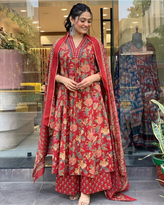 Pure Cotton Kurta and Pants with Dupatta