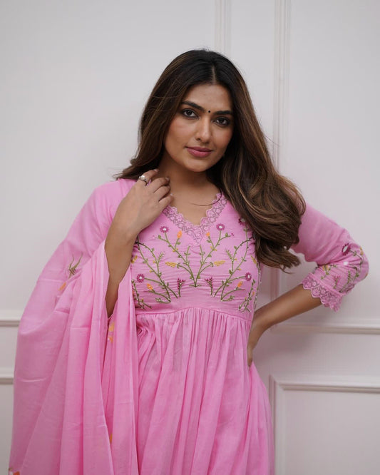 Pure Cotton Kurta and Pants with Dupatta