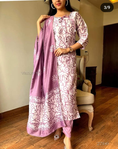 Pure Cotton Kurta and Pants with Dupatta