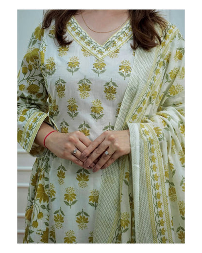 Pure Cotton Kurta and Pants with Dupatta
