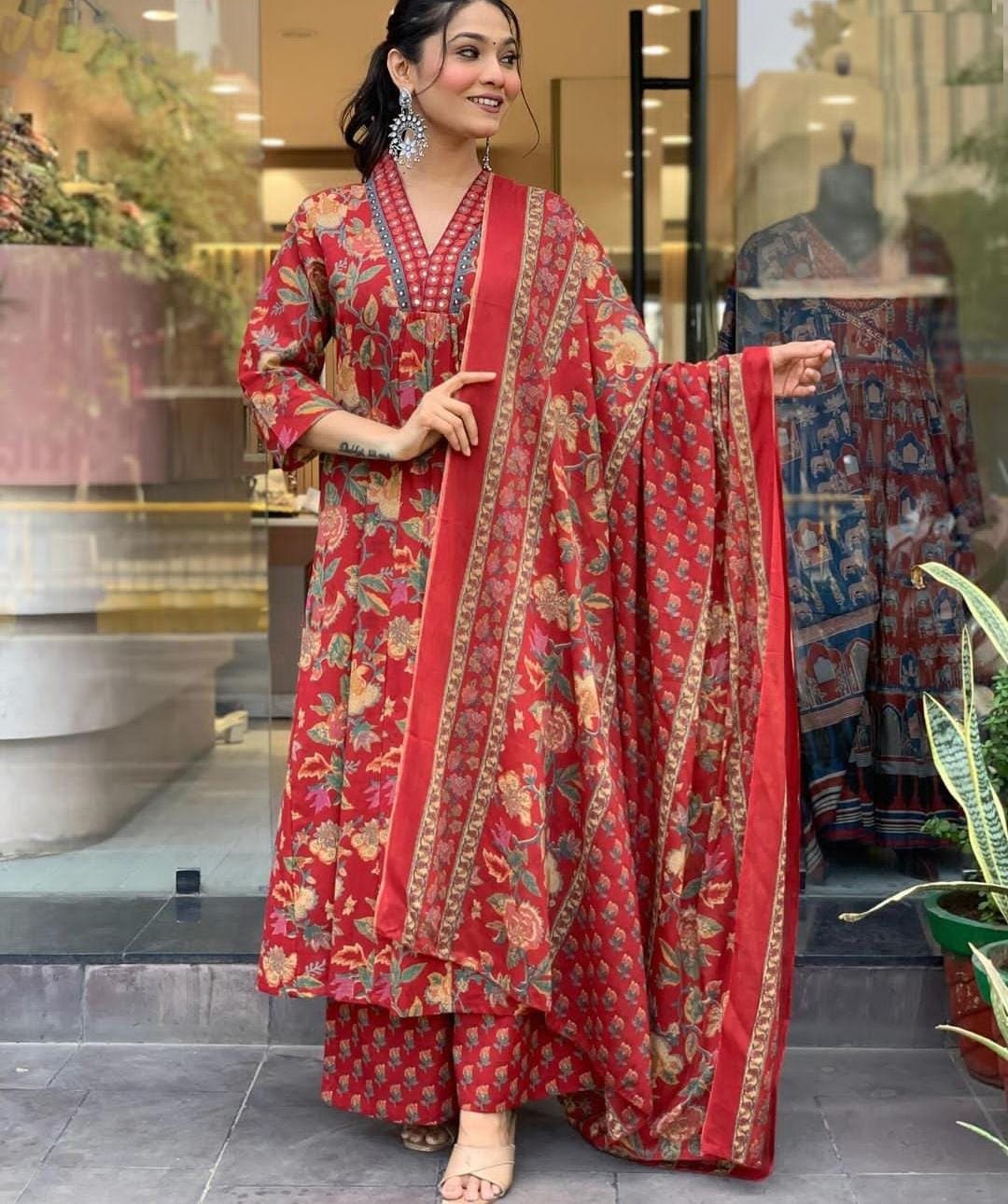 Pure Cotton Kurta and Pants with Dupatta
