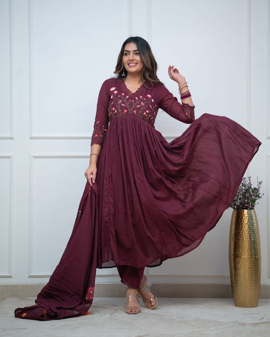 Pure Cotton Kurta and Pants with Dupatta