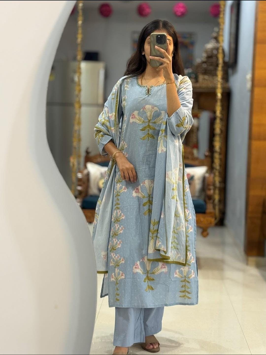 Pure Cotton Kurta and Pants with Dupatta