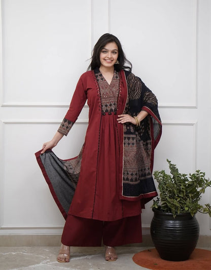 Pure Cotton Kurta and Pants with Dupatta
