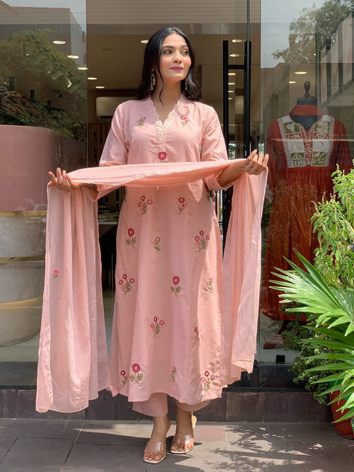 Pure Cotton Kurta and Pants with Dupatta