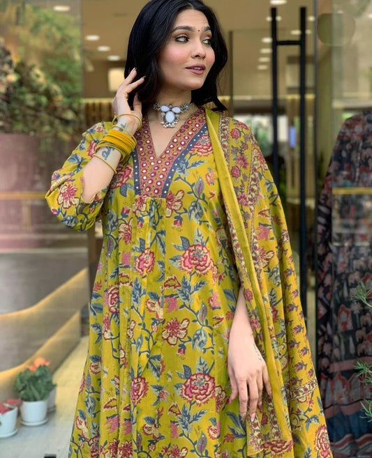 Pure Cotton Kurta and Pants with Dupatta