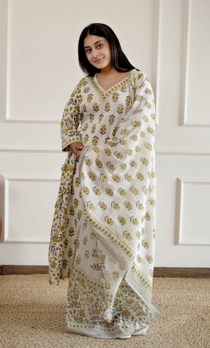 Pure Cotton Kurta and Pants with Dupatta