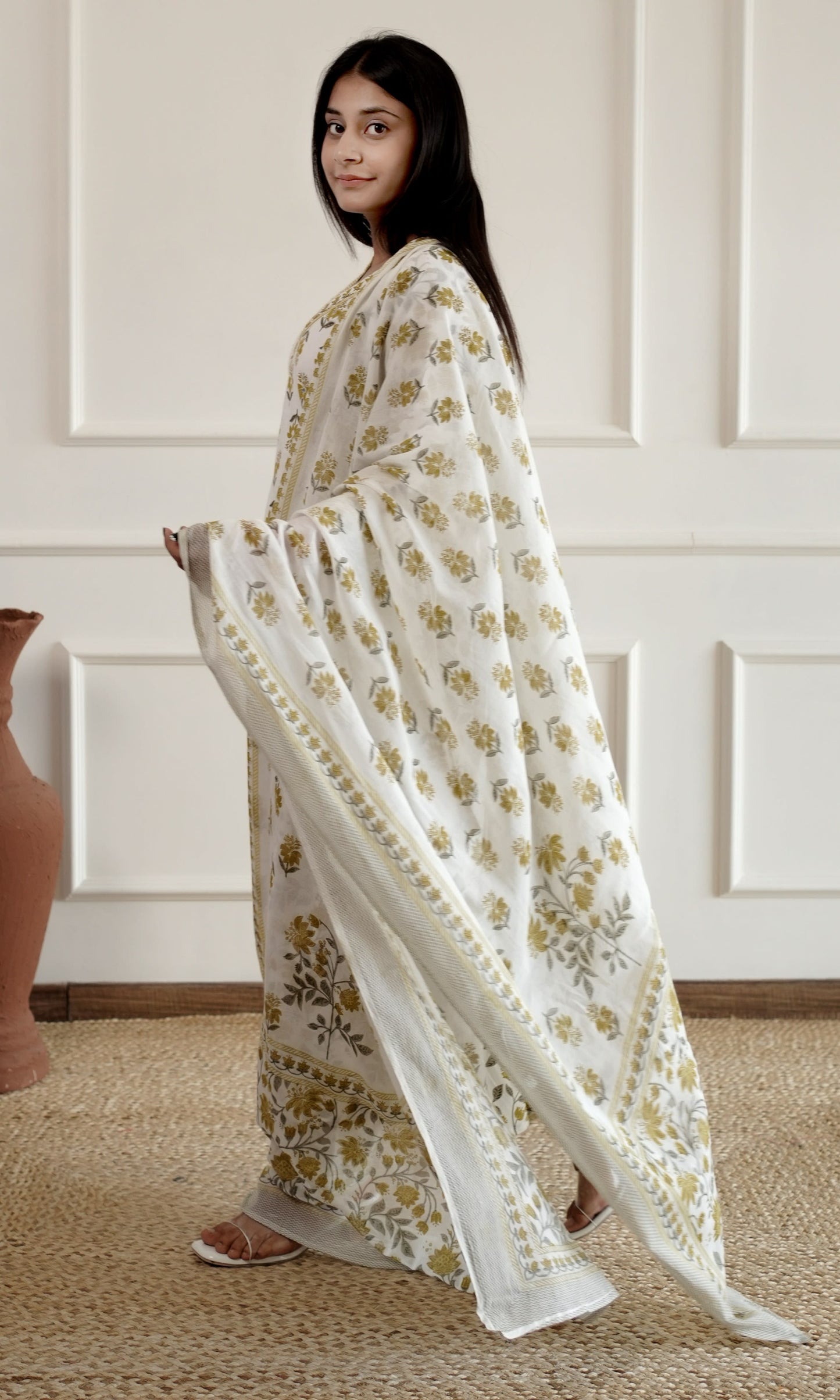 Pure Cotton Kurta and Pants with Dupatta